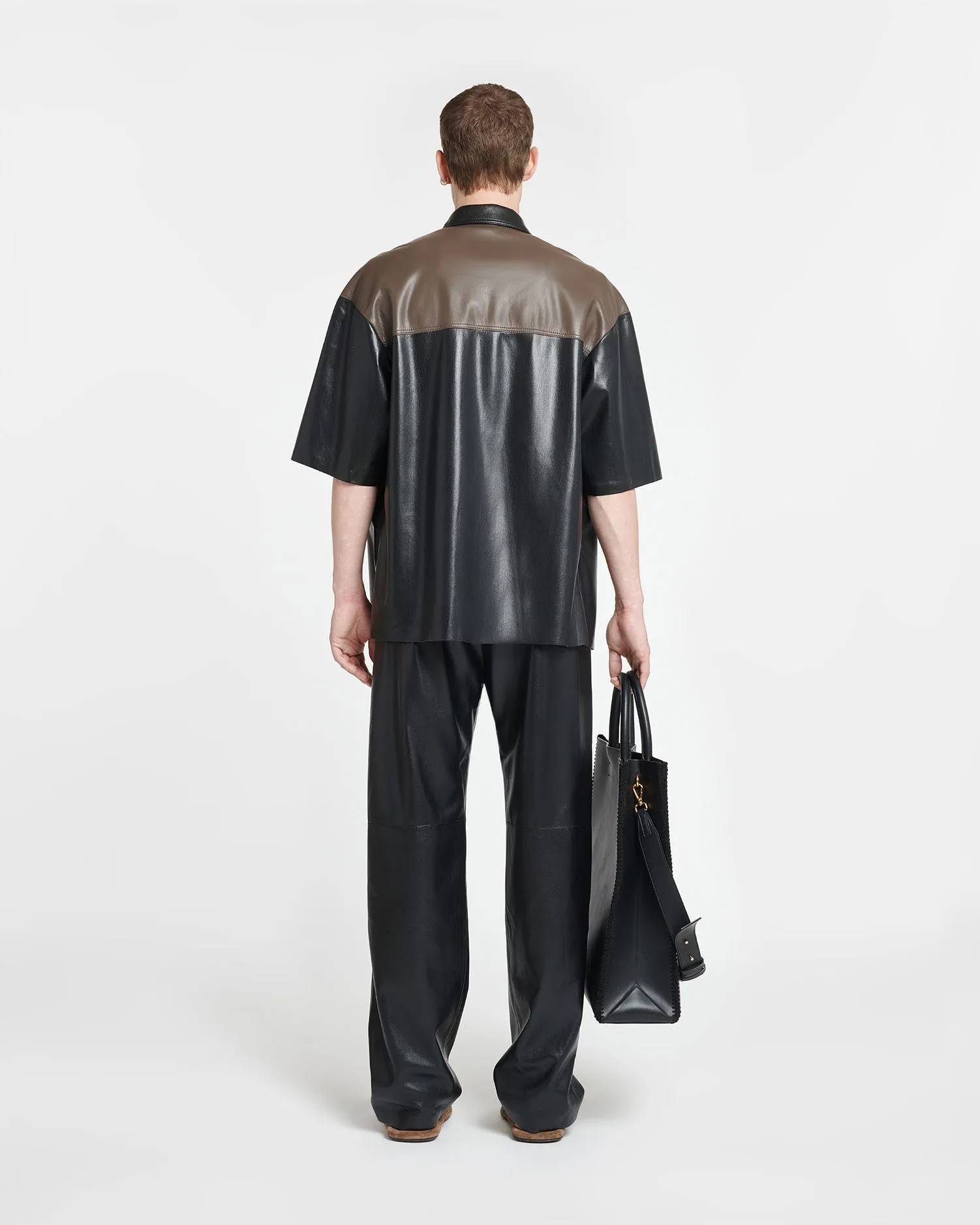 Mance - Okobor™ Alt-Leather Shirt - Shiitake/Black