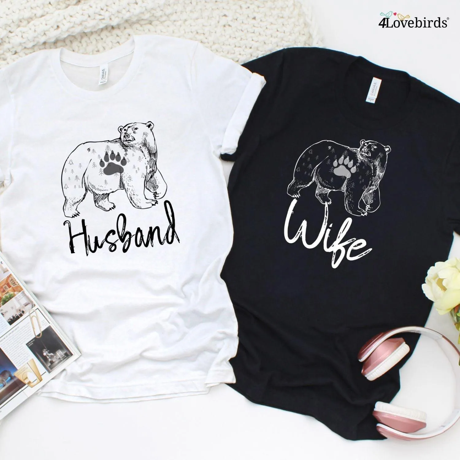 Matching Christmas Bear Sweatshirts: Perfect Gift for Couples & Newlyweds