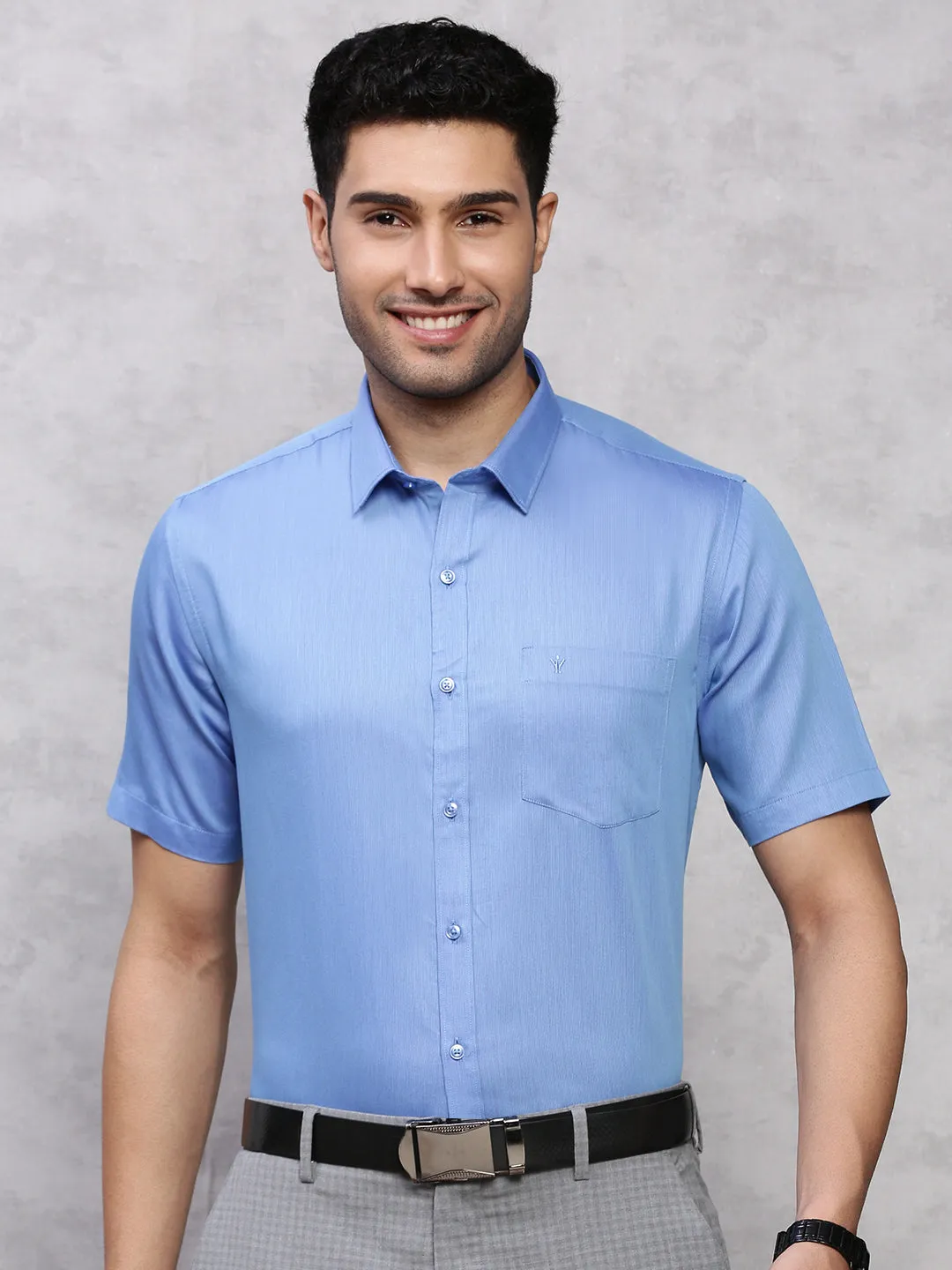 Men Cotton Rich Shirt Blue TZ4