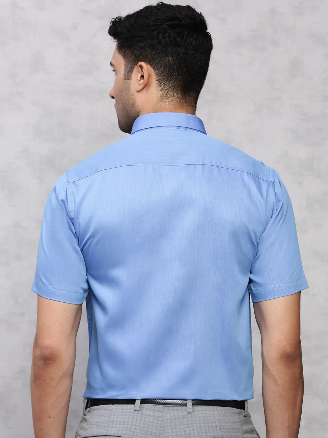 Men Cotton Rich Shirt Blue TZ4