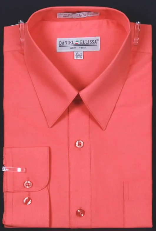 Men's Coral Long Sleeve Dress Shirt