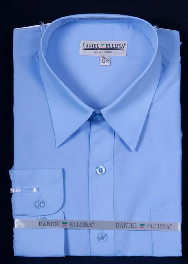 Men's Light Blue Long Sleeve Dress Shirt