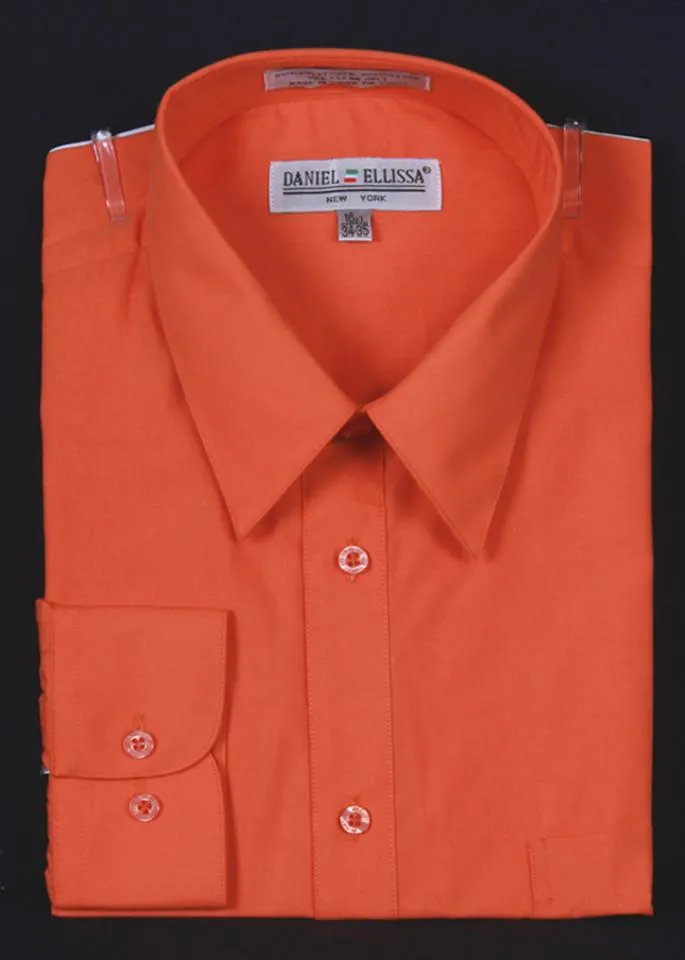 Men's Orange Long Sleeve Dress Shirt