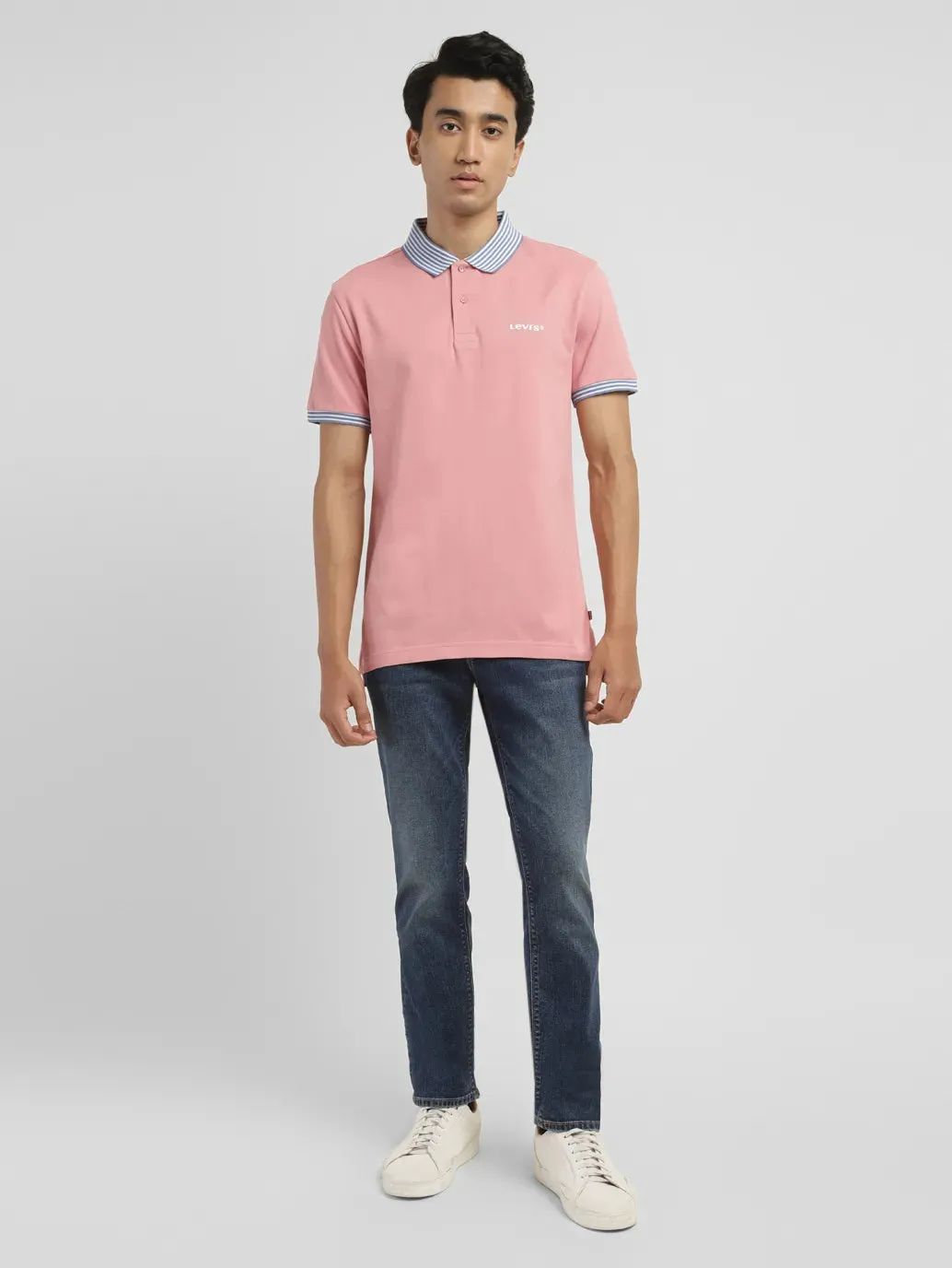 Men's Solid Slim Fit Polo T-shirt