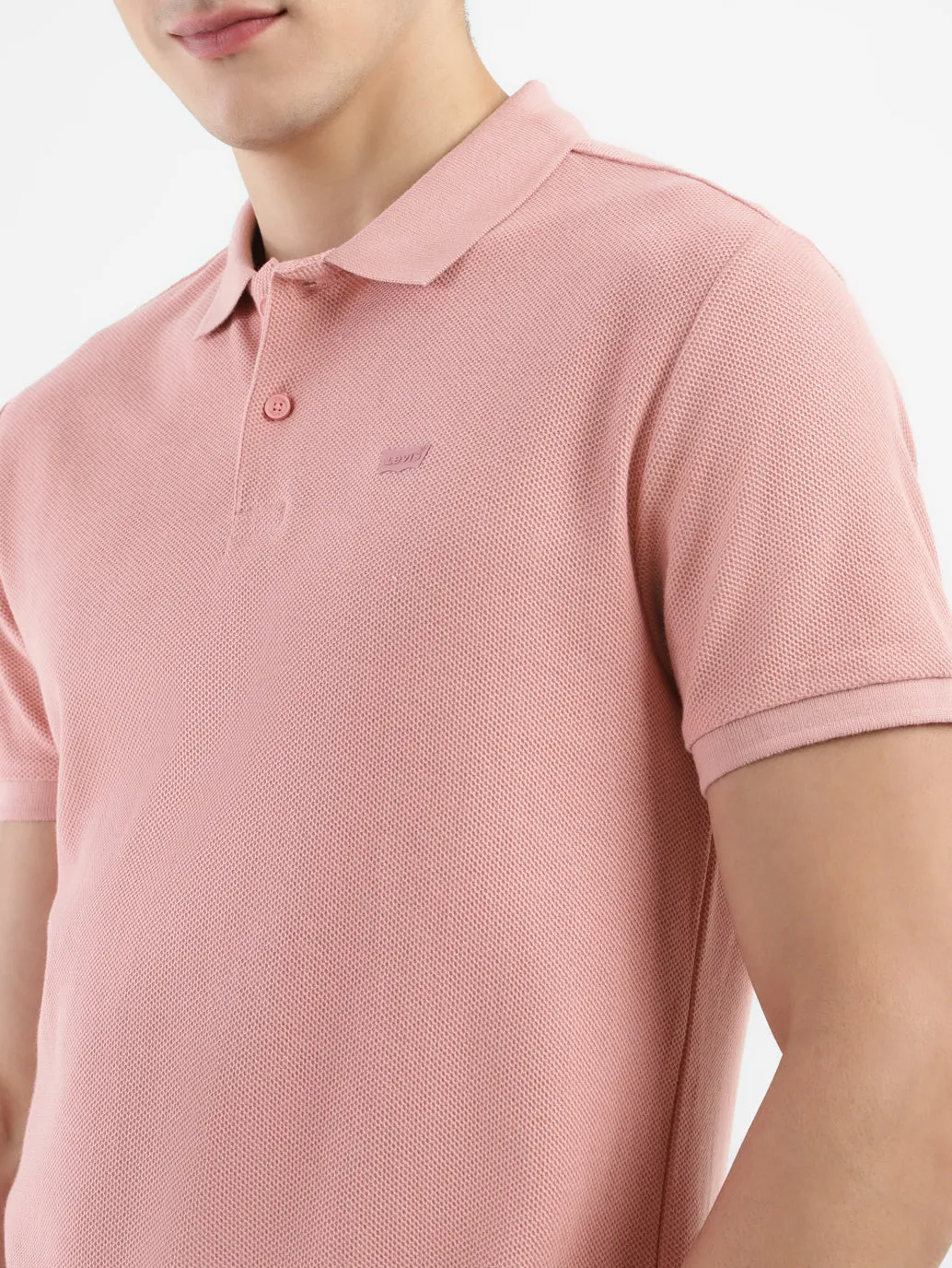 Men's Textured Slim Fit Polo T-Shirt