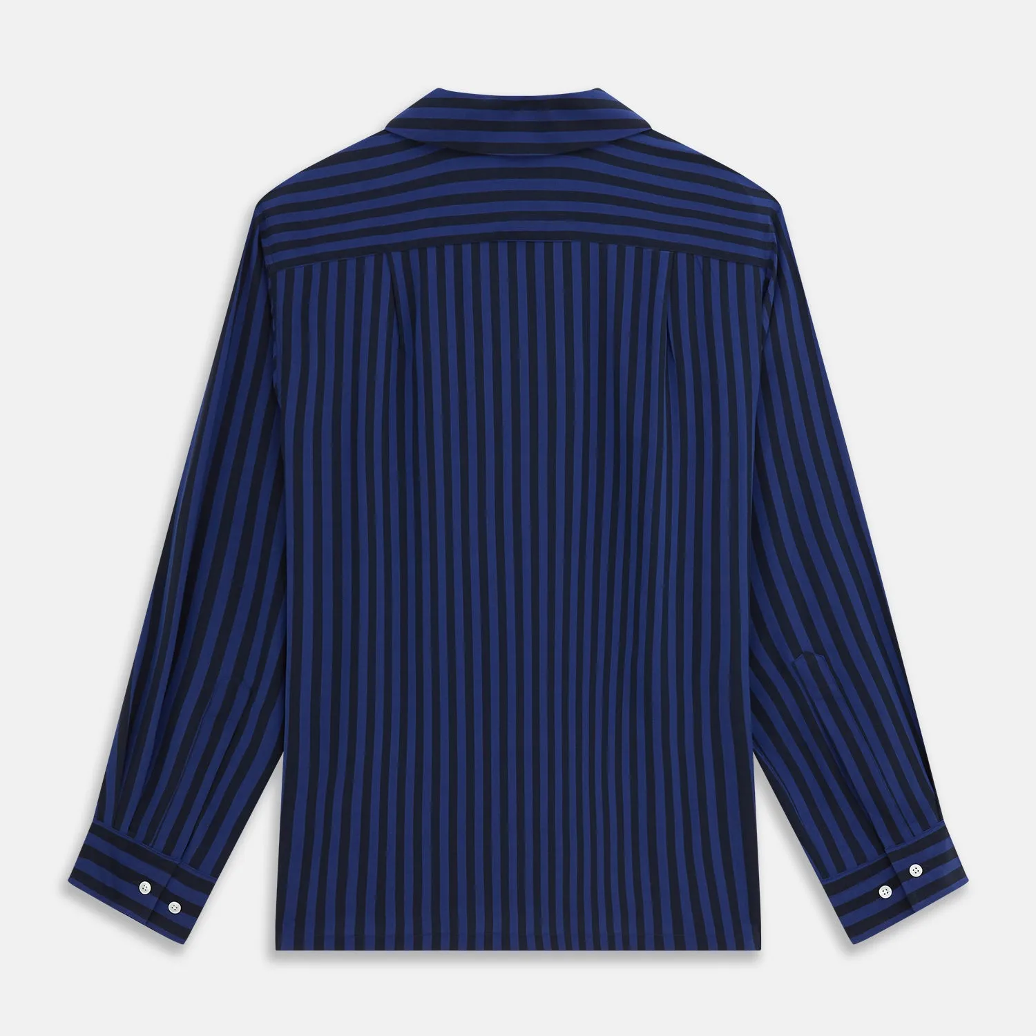 Navy and Blue Multi Stripe Silk Holiday Fit Winnington Shirt