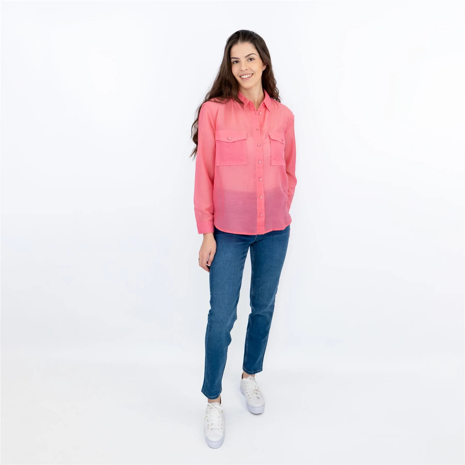 Next Pink Sheer Lightweight Long Sleeve Shirts