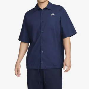 NIKE | CLUB SHORT SLEEVE OXFORD BUTTON-UP SHIRT { MIDNIGHT NAVY/WHITE