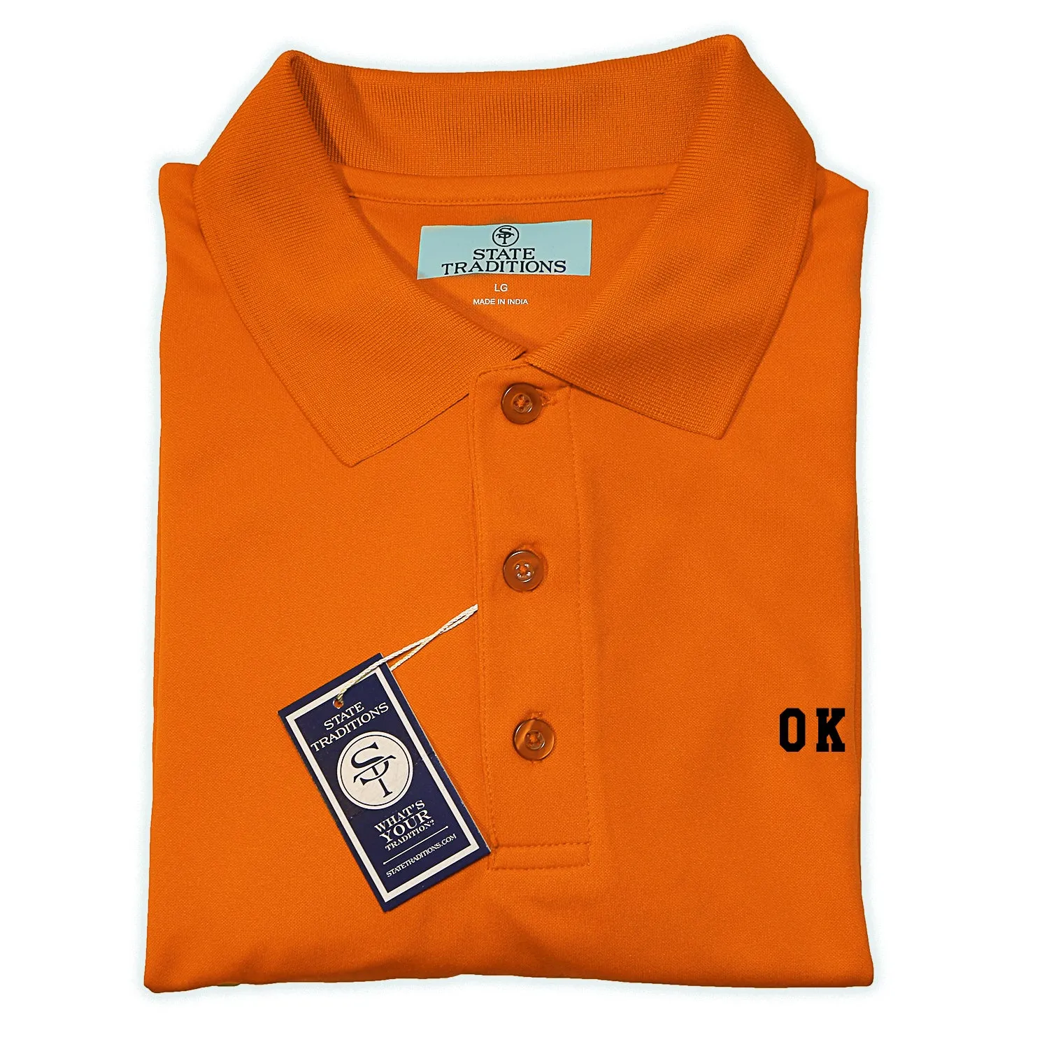 Oklahoma "OK" State Letters Performance Polo