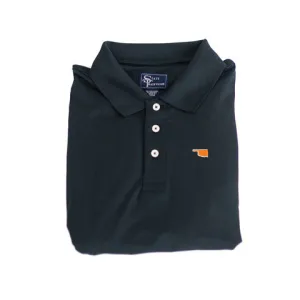 Oklahoma Stillwater Clubhouse Performance Polo Black