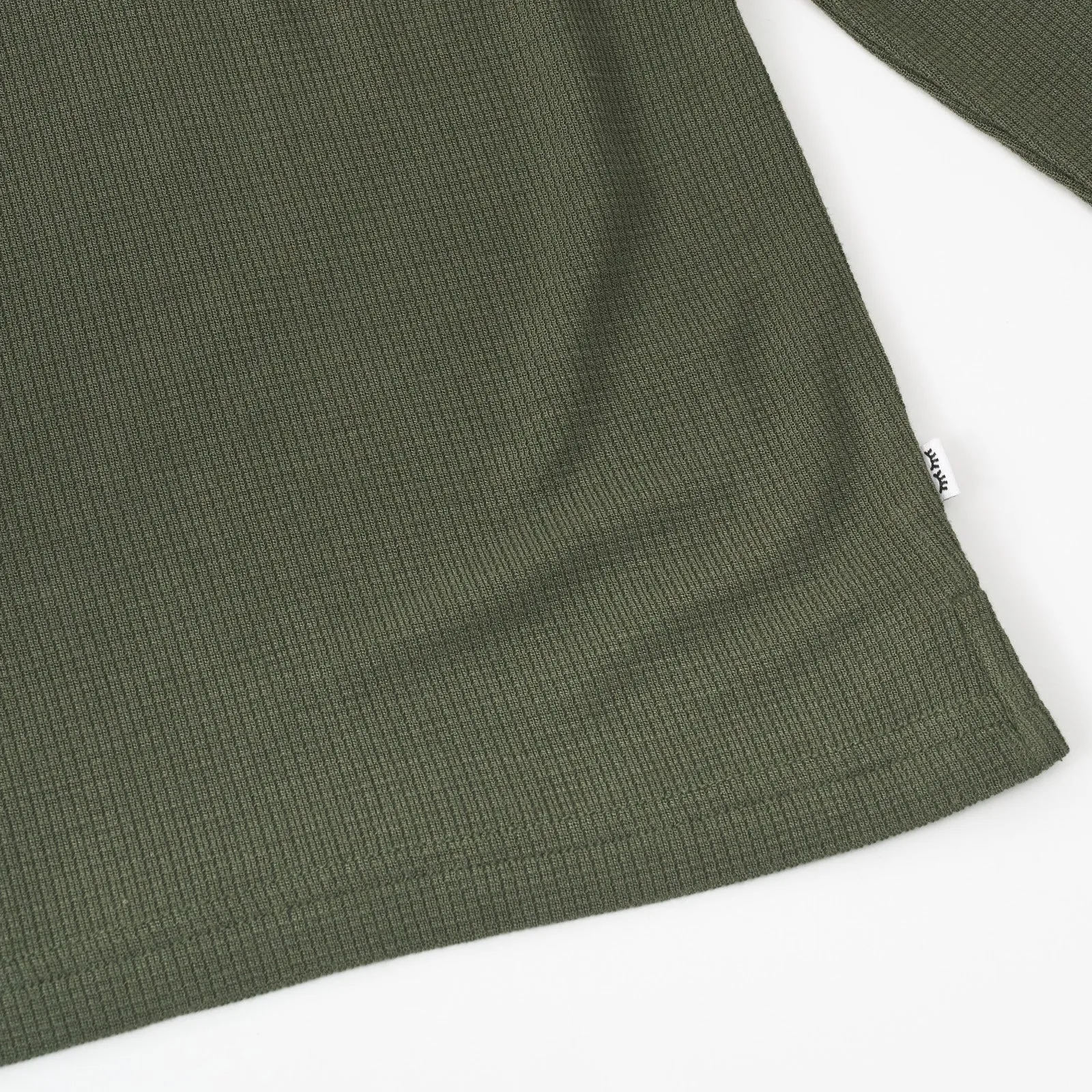 Olive Waffle Henley Tee