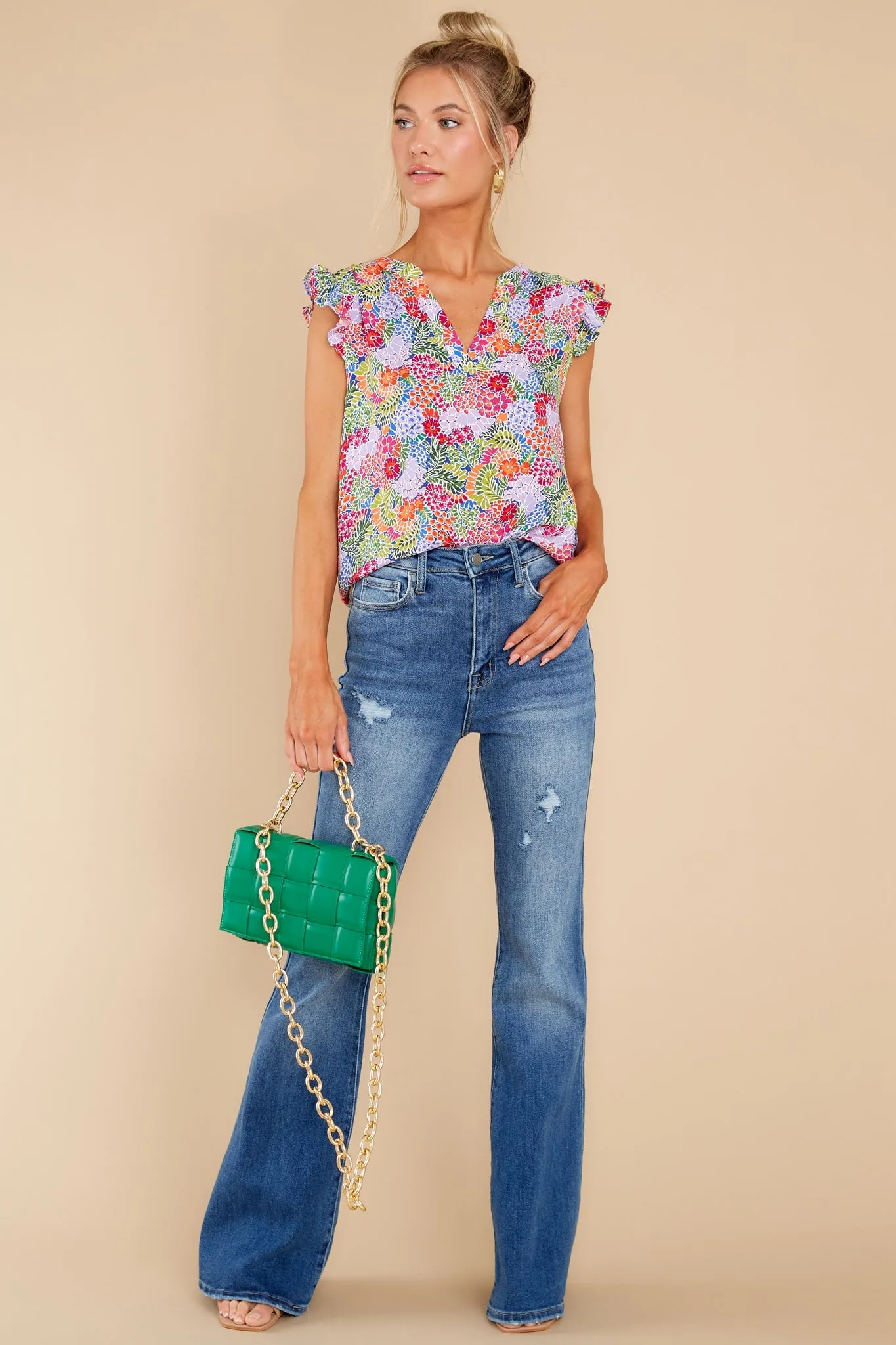 Pick Of The Bunch Lavender Floral Print Top