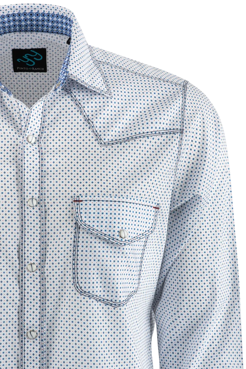 Pinto Ranch YY Collection Blue Diamond Pearl Snap Shirt