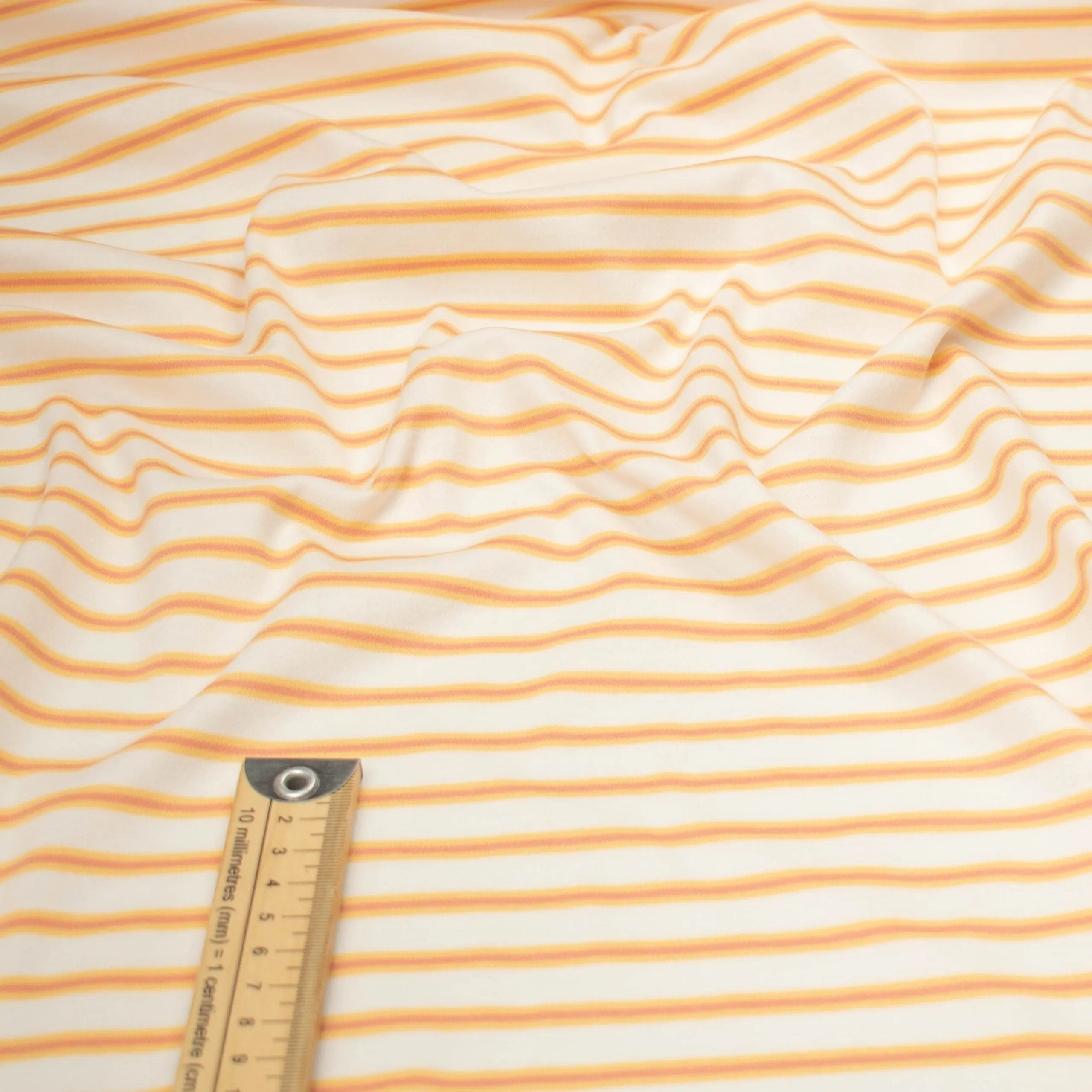 Printed Knits Design-41 Yellow & White Stripes