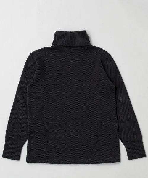 Ragtime Super Heavy Weight Thermal Turtle Neck Shirts in Overdyed Black