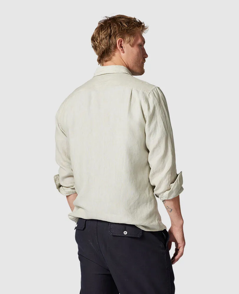 Rood & Gunn - Coromandel LInen Sports Fit Shirt - Flax