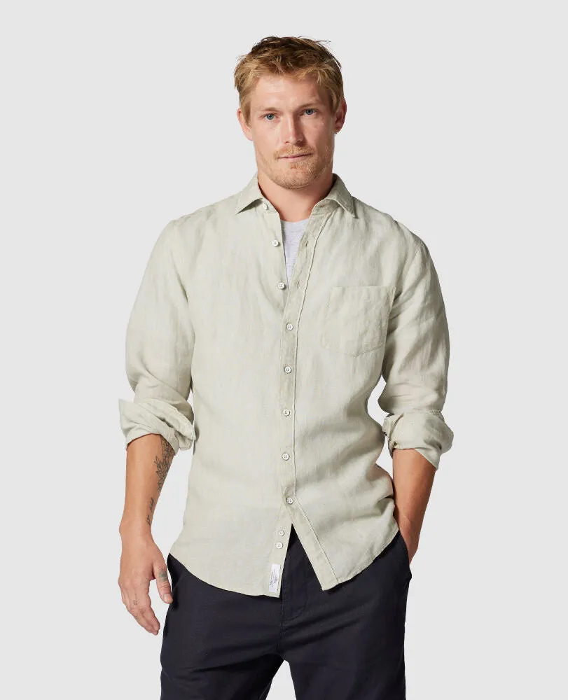 Rood & Gunn - Coromandel LInen Sports Fit Shirt - Flax