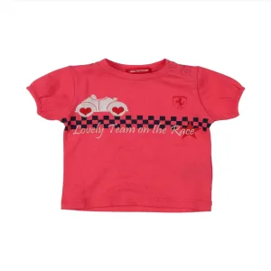 Scuderia Ferrari 'Lovely Team on the Race" Baby Girl T-Shirt - Salmon Pink