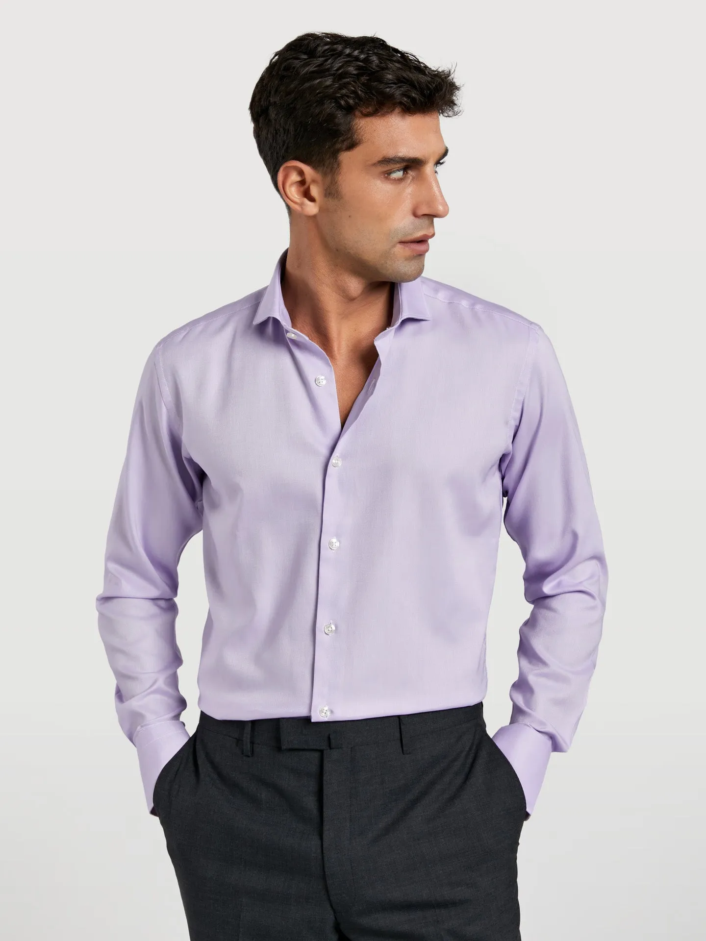 Slim fit business plain oxford formal shirt