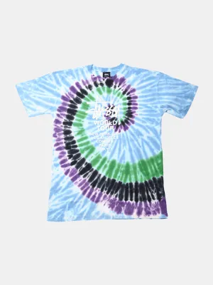 Stussy World Tour Tee - Navy Tie Dye