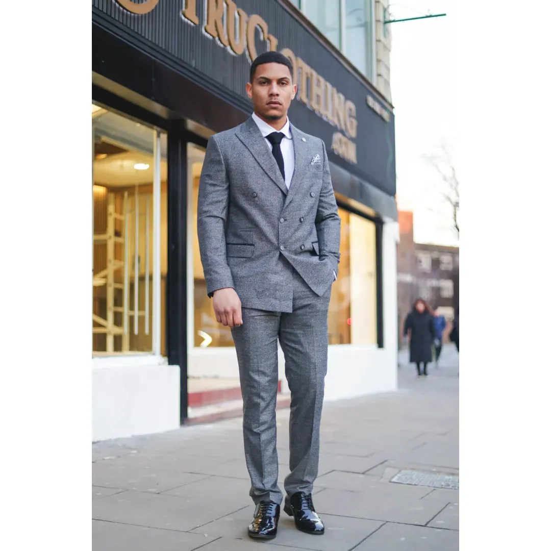 STZ90 - Men's Grey Double Breasted 2 Piece Suit