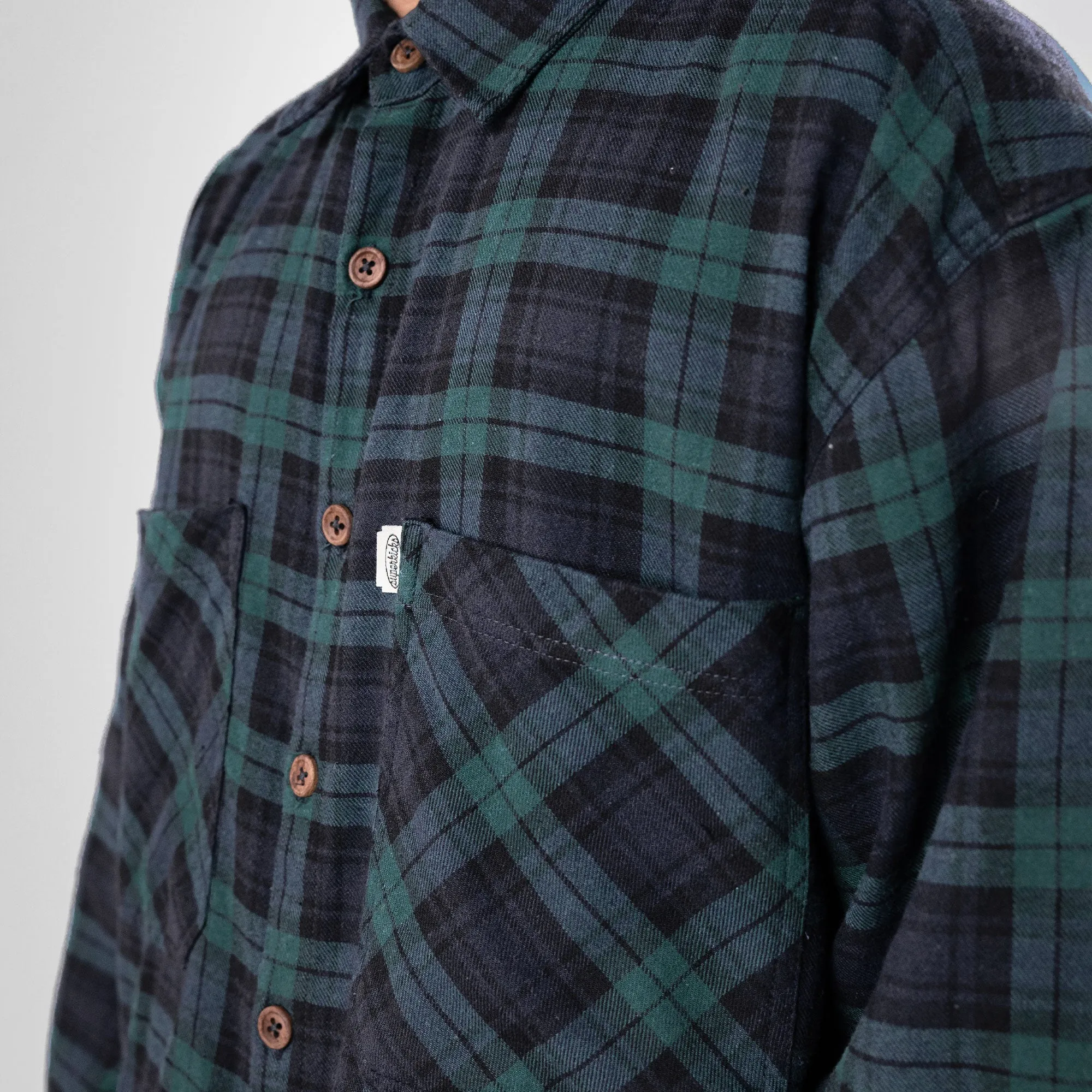 SUPERKICKS | FLANNEL SHIRT { FOREST GREEN