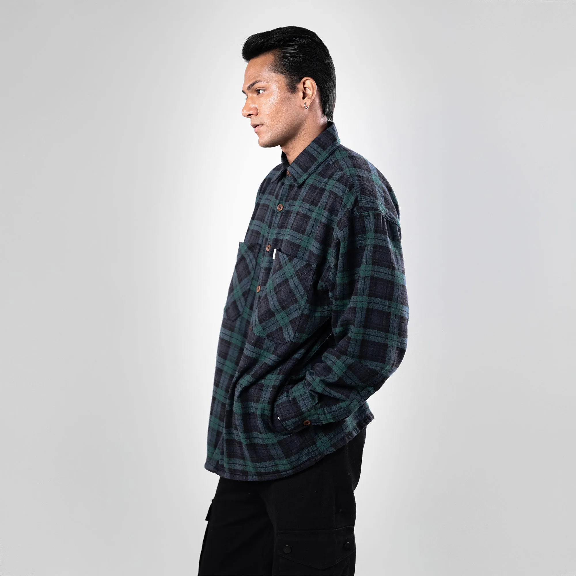 SUPERKICKS | FLANNEL SHIRT { FOREST GREEN