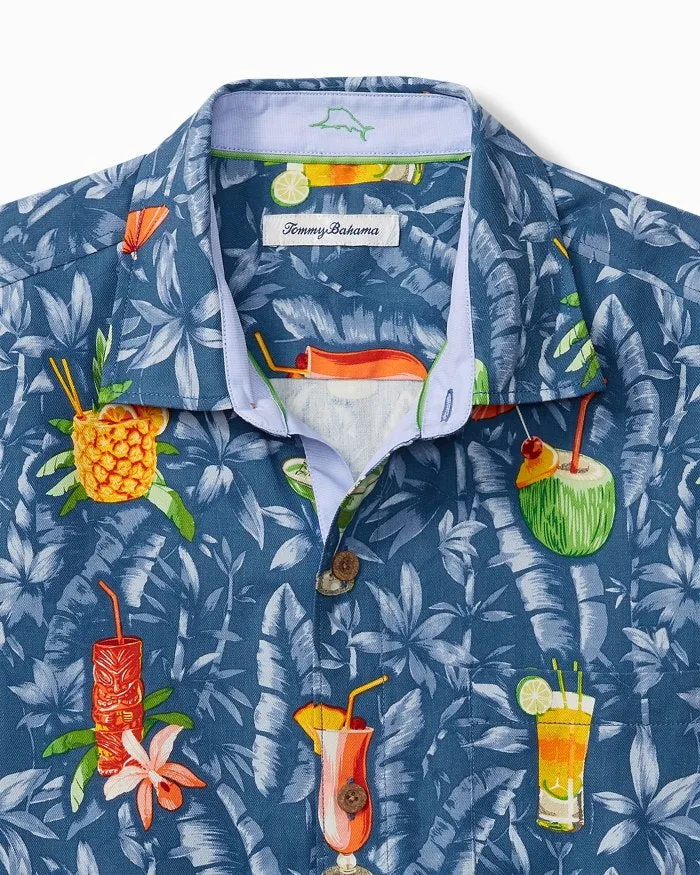 Tide One On Silk Camp Shirt in Dockside Blue by Tommy Bahama