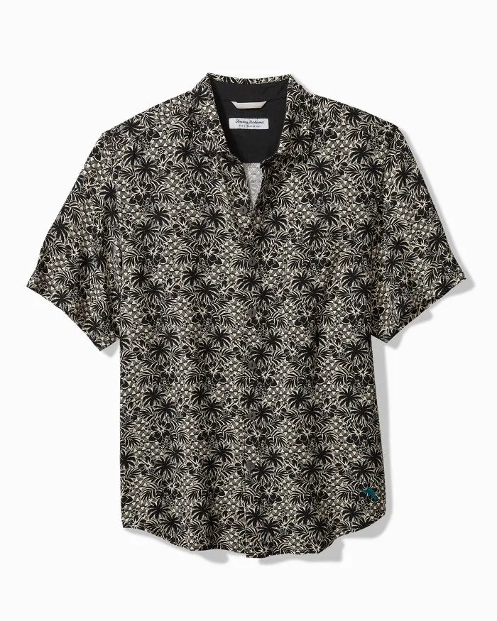 Tommy Bahama Veracruz Cay Palm Cascade Short-Sleeve Shirt | Black