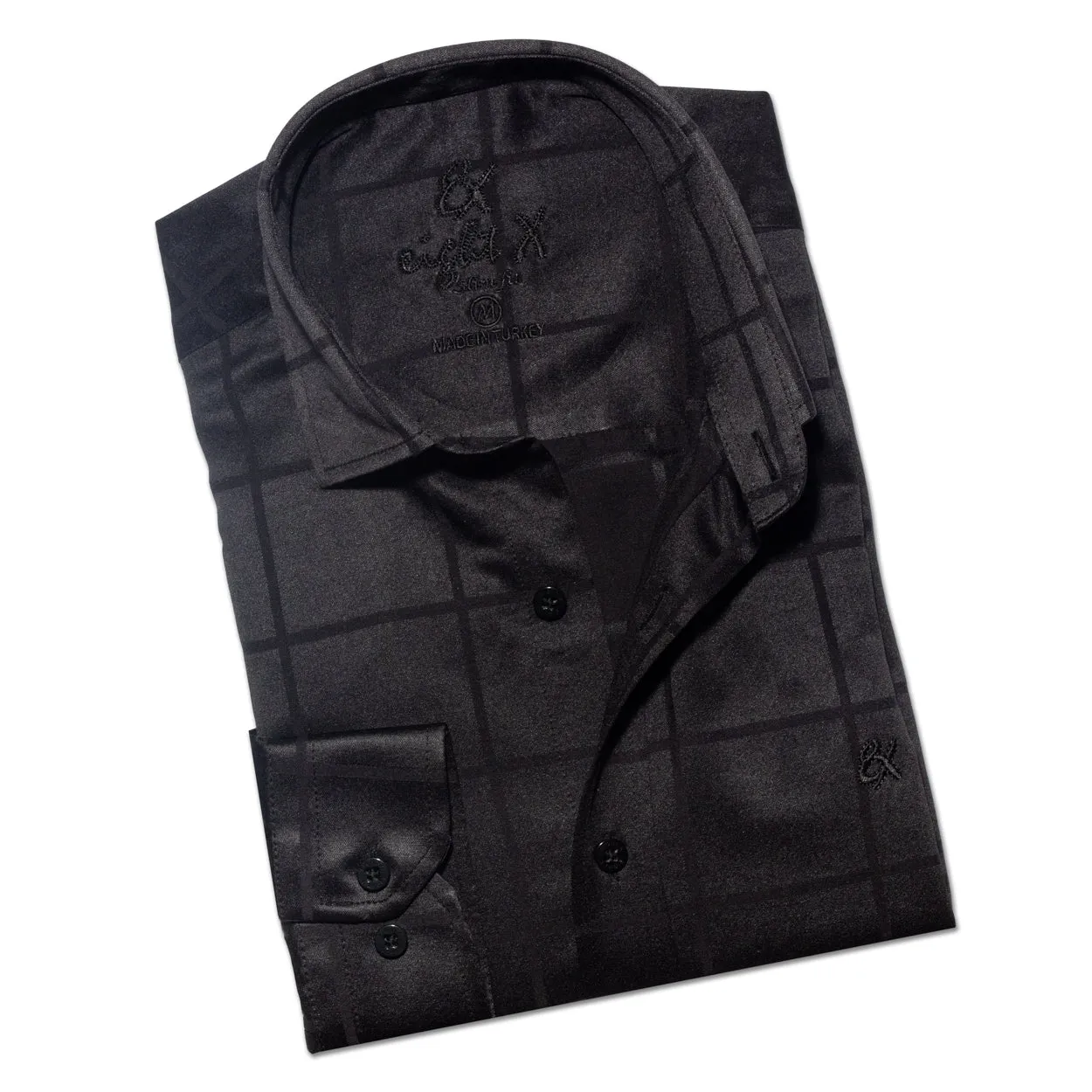 Window Pane Jacquard Shirt - Black