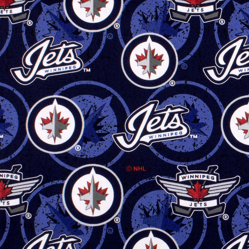 Winniperg Jets - NHL cotton print - Logo - Blue