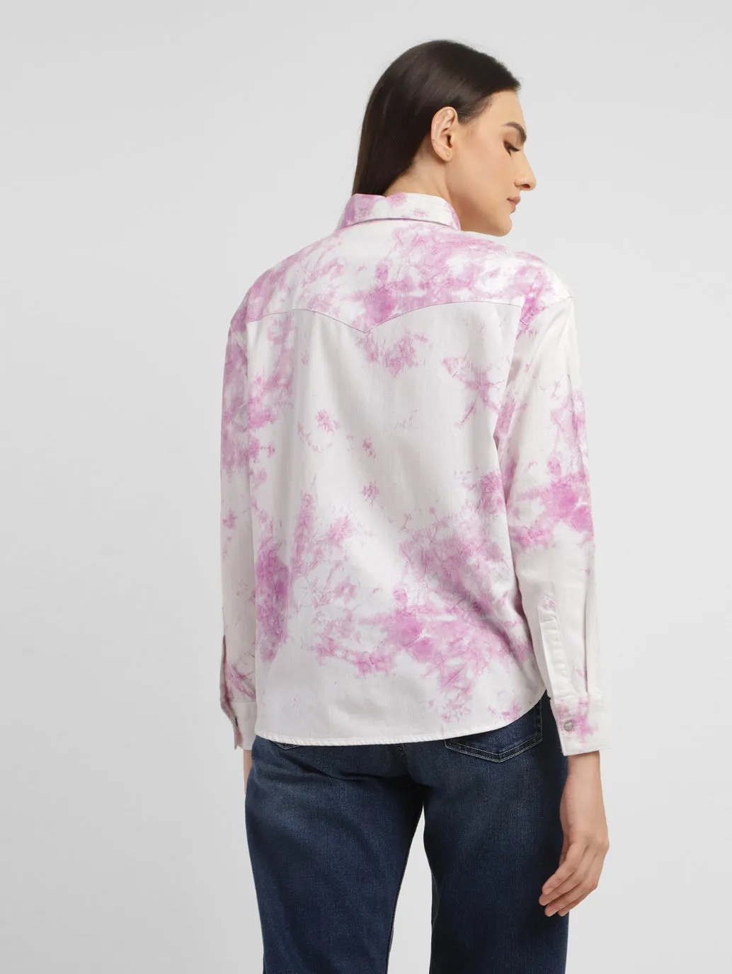 Women's Tie -Dye Spread Collar Shirt