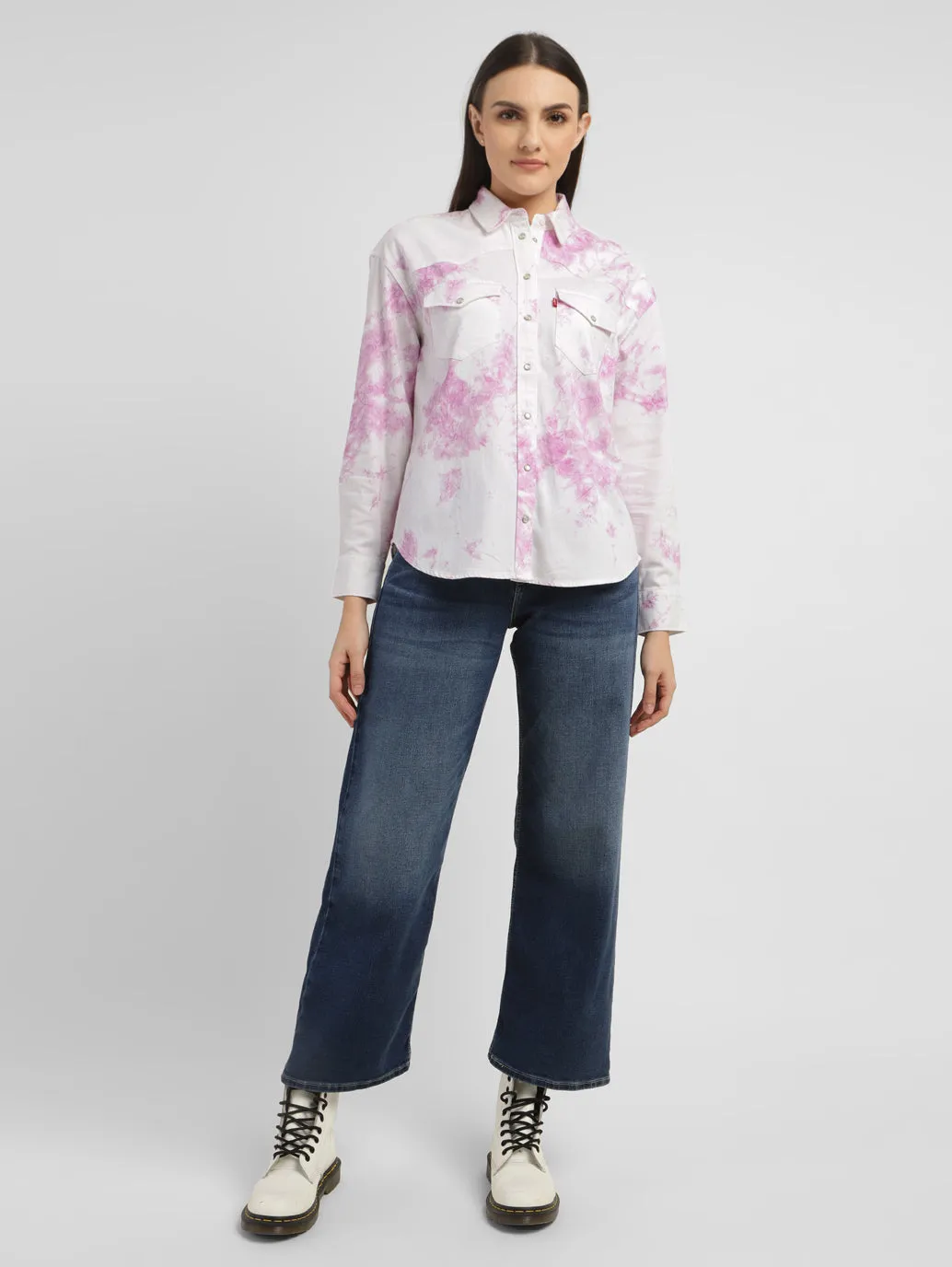 Women's Tie -Dye Spread Collar Shirt