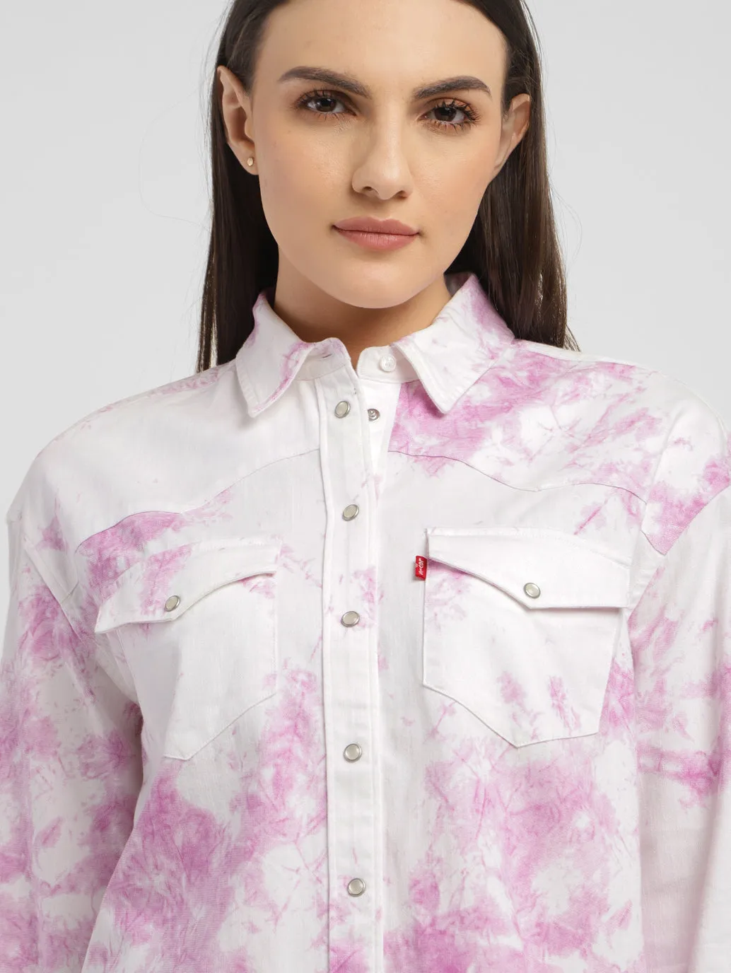 Women's Tie -Dye Spread Collar Shirt